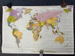 Wereldkaart poster Verkerke 1987, Gebruikt, Rechthoekig Liggend, Ophalen of Verzenden, A1 t/m A3