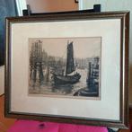 Jan Sirks, ets, Rotterdam, 1918, Antiek en Kunst, Kunst | Etsen en Gravures, Ophalen of Verzenden