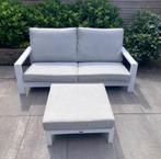Bellagio Vezzano lounge tuinbank + voetenbank wit, Tuin en Terras, Tuinsets en Loungesets, Bank, Aluminium, Zo goed als nieuw