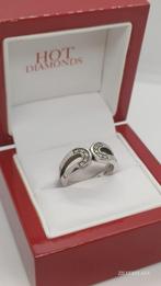 Zilveren Ring met 10 echte Diamantjes - 925 - Maat 56, 20 of groter, Nieuw, Ophalen of Verzenden, Met edelsteen