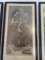 The Seasons - 4 Ingelijste prenten Lawrence Alma Tadema, Ophalen of Verzenden