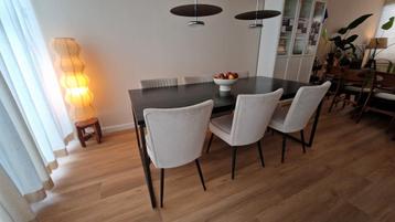 6 Ecru Eettafel Stoelen - Zo Goed Als Nieuw beschikbaar voor biedingen