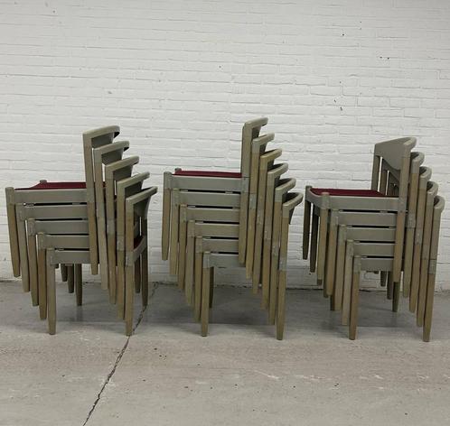 16 ‘Strax’ stapelstoelen door Hartmut Lohmeyer voor Casala, Huis en Inrichting, Stoelen, Gebruikt, Vijf, Zes of meer stoelen, Ophalen