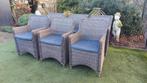 6 luxe rond wicker tuinstoelen silverbird, Tuin en Terras, Ophalen, Gebruikt, Wicker