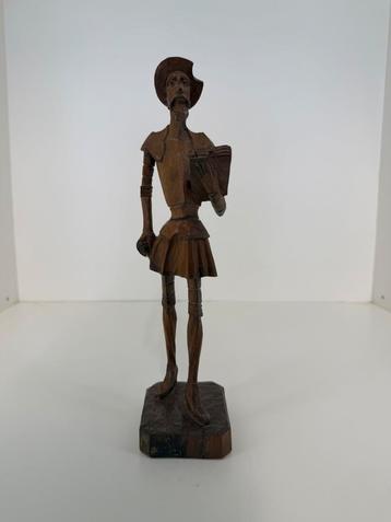 Houten beeld Don Quichot (33  8  8 cm) beschikbaar voor biedingen