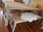 Tuintafel eettafel 180x85cm op maat maatwerk gerecycled hout, Ophalen, Nieuw, Rechthoekig, Hout