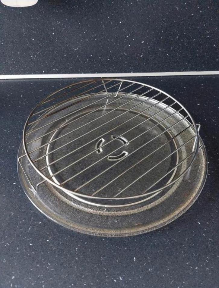 Glasplaat en rooster voor draaiplateau, Witgoed en Apparatuur, Ovens, Gebruikt, Minder dan 45 cm, Draaiplateau, Ophalen