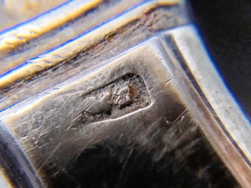 Antiek zilveren mes in originele leren foedraal. 1819, Antiek en Kunst, Verzenden, Zilver