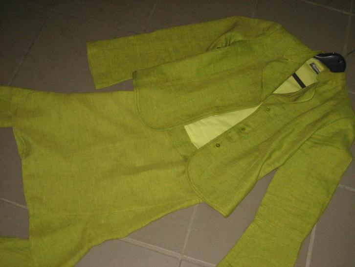 Prachtige linnen rok (of combinatie) SUMMUM 36-38, snazzeys, Kleding | Dames, Rokken, Zo goed als nieuw, Maat 36 (S), Groen, Onder de knie