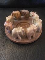 Wierook houder met olifanten van speksteen, Verzamelen, Beelden en Beeldjes, Ophalen of Verzenden