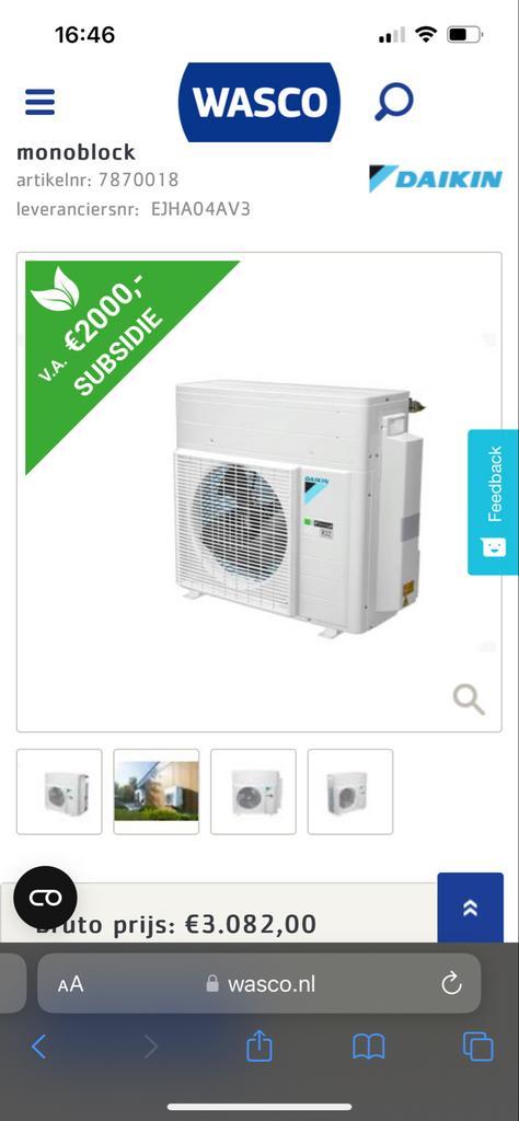 Daikin Hybride Warmtepomp, Doe-het-zelf en Verbouw, Verwarming en Radiatoren, Overige typen, 80 cm of meer, 60 tot 150 cm, Ophalen