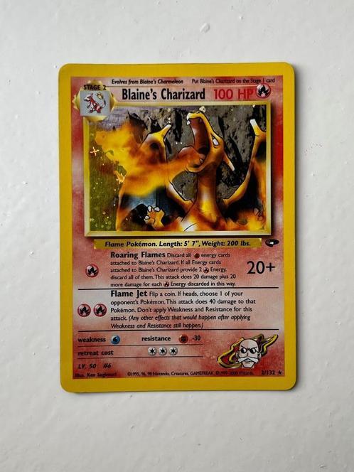 Blaine's Charizard - 2/132, Hobby en Vrije tijd, Verzamelkaartspellen | Pokémon, Zo goed als nieuw, Ophalen