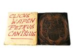 Cliché drukblok Fam. wapen Heilige Petrus Canisius Nijmegen, Antiek en Kunst, Ophalen of Verzenden