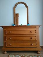 Commode met spiegel, Huis en Inrichting, Ophalen, 100 tot 150 cm, Eikenhout, Zo goed als nieuw