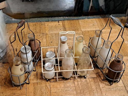 Oude vintage vla en yoghurt flessen Sterovita melkflessen, Antiek en Kunst, Curiosa en Brocante, Ophalen