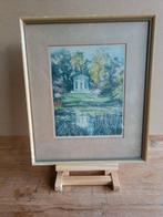 Gesigneerde kleuren ets 'Belvédère - Marcel JulienBaron, Antiek en Kunst, Kunst | Etsen en Gravures, Ophalen of Verzenden