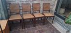 4 vintage stoelen rotan - nieuw gecaneerd!, Ophalen of Verzenden