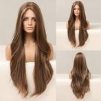 Swiss lace pruik met zeer lang blond bruin haar mo, Verzenden, Nieuw, Pruik of Haarverlenging