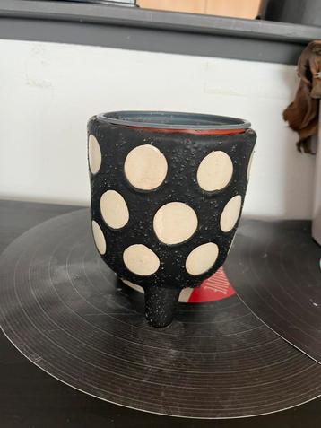 Bloempot zwart witte stippen beschikbaar voor biedingen