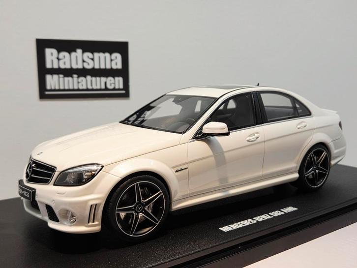 Mercedes-Benz C-Klasse C63 W204 - Parelwit 1:18 GT-SPIRIT, Hobby en Vrije tijd, Modelauto's | 1:18, Nieuw, Auto, Overige merken