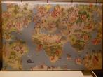 wereldkaart voor kinderen op canvas, Ophalen of Verzenden, Zo goed als nieuw
