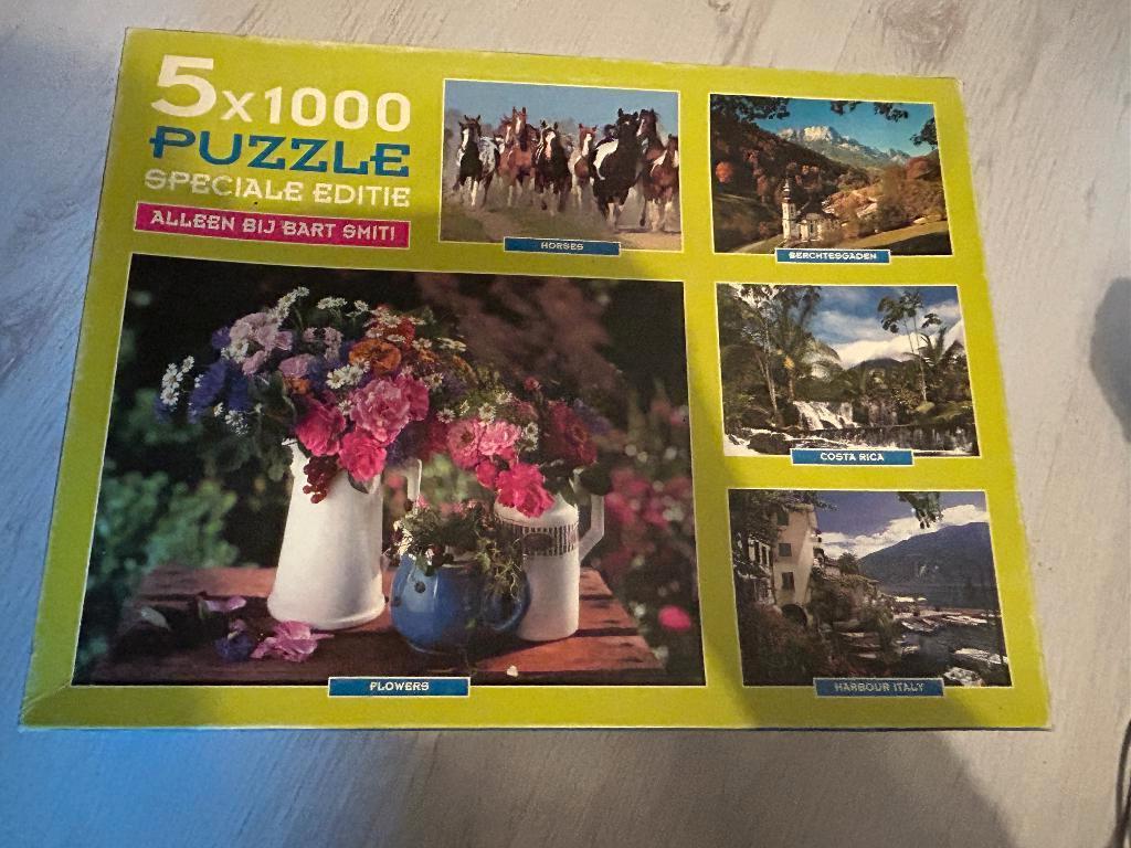 5x1000 puzzel, Ophalen of Verzenden, 500 t/m 1500 stukjes, Gebruikt, Legpuzzel