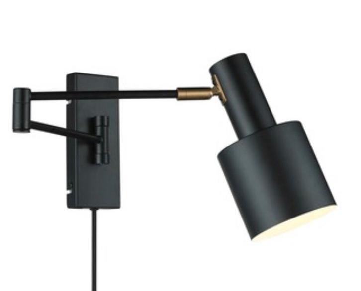 Zwarte wandlamp Nordin Karwei, Huis en Inrichting, Lampen | Wandlampen, Zo goed als nieuw, Metaal, Ophalen