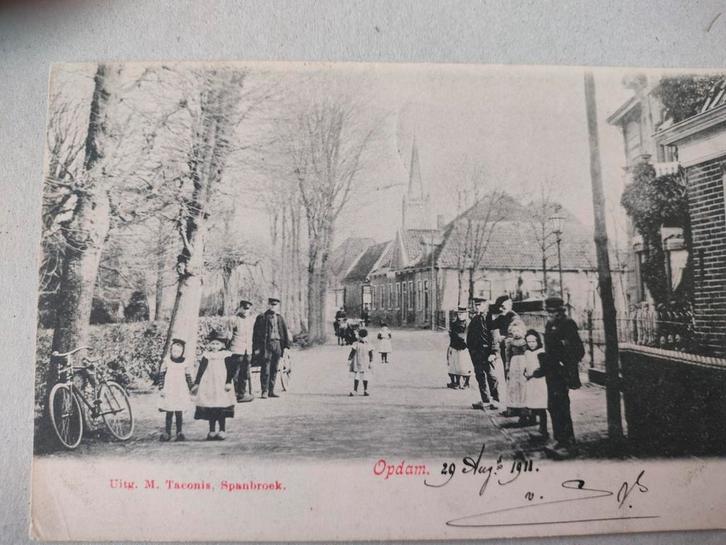 Oude ansichtkaart Opdam 1911, Verzamelen, Ansichtkaarten | Nederland, Gelopen, Noord-Holland, Voor 1920, Ophalen of Verzenden