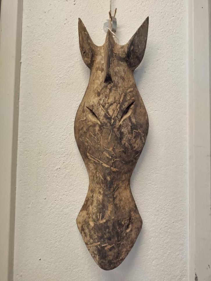 Houten zebra masker verouderd hout, Huis en Inrichting, Woonaccessoires | Wanddecoraties, Nieuw, Ophalen of Verzenden
