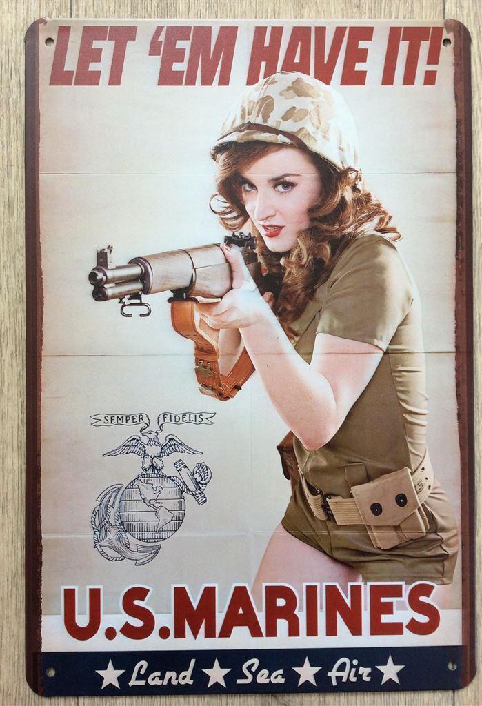 WO2 Sexy Pin up Propaganda Metalen Wandbord WW2, Verzamelen, Militaria | Tweede Wereldoorlog, Foto of Poster, Nederland, Ophalen of Verzenden