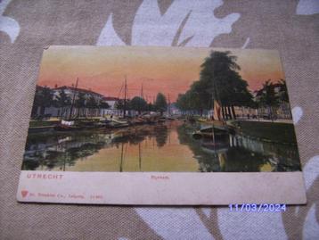 Utrecht Rijnkade scheepvaart villa 1903 gelopen + pz zeilboo beschikbaar voor biedingen