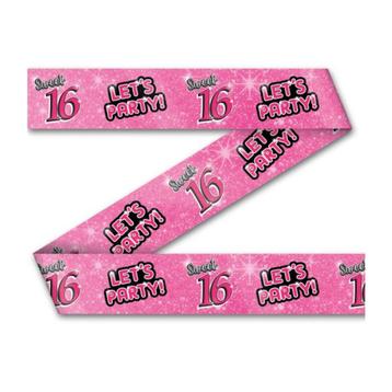Party tape – afzetlint – sweet 16 – (7033043) beschikbaar voor biedingen