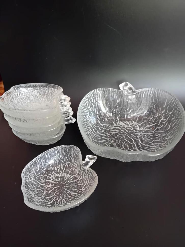 Glazen Appel Schalen Set - 7 Delig, Antiek en Kunst, Antiek | Schalen, Ophalen of Verzenden