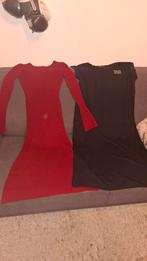 2 Dames Jurken Rood/Zwart - S/M en L, Ophalen of Verzenden, Zo goed als nieuw, Knielengte, Maat 36 (S)
