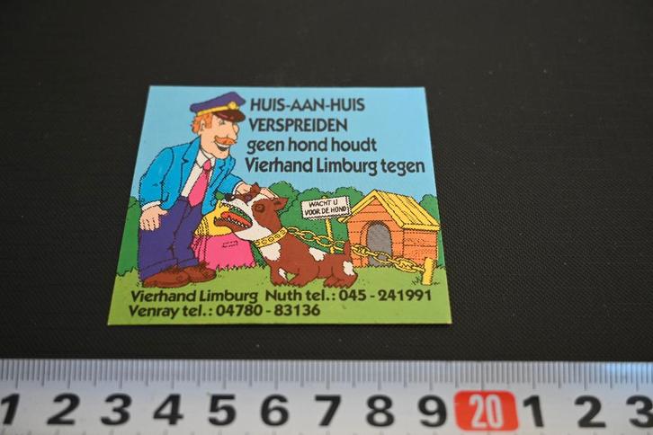 sticker vierhand limburg nuth venray strip wacht voor hond, Verzamelen, Stickers, Zo goed als nieuw, Ophalen