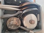 Pannenset diverse soorten en maten, Ophalen, Gebruikt, Rvs, Pannenset