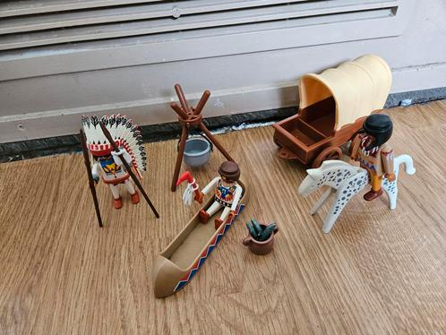 Playmobil Indianen Set Compleet met Paard en Kano, Kinderen en Baby's, Speelgoed | Playmobil, Gebruikt, Complete set, Ophalen of Verzenden
