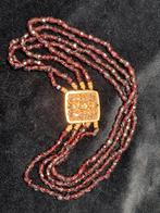 Antieke 4 strengs granaten filligrain gouden slot, Ophalen of Verzenden, Goud