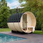 Sauna Barrel met panorama raam en houtkachel compleet, Info@inner-stillness.nl, Inner Stillness Wellness Retreat B.V., Fins of Traditioneel