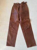 Vintage bruine gevoerde leren broek maat 40 jaren 70, Ophalen of Verzenden, Zo goed als nieuw, Maat 38/40 (M), Bruin