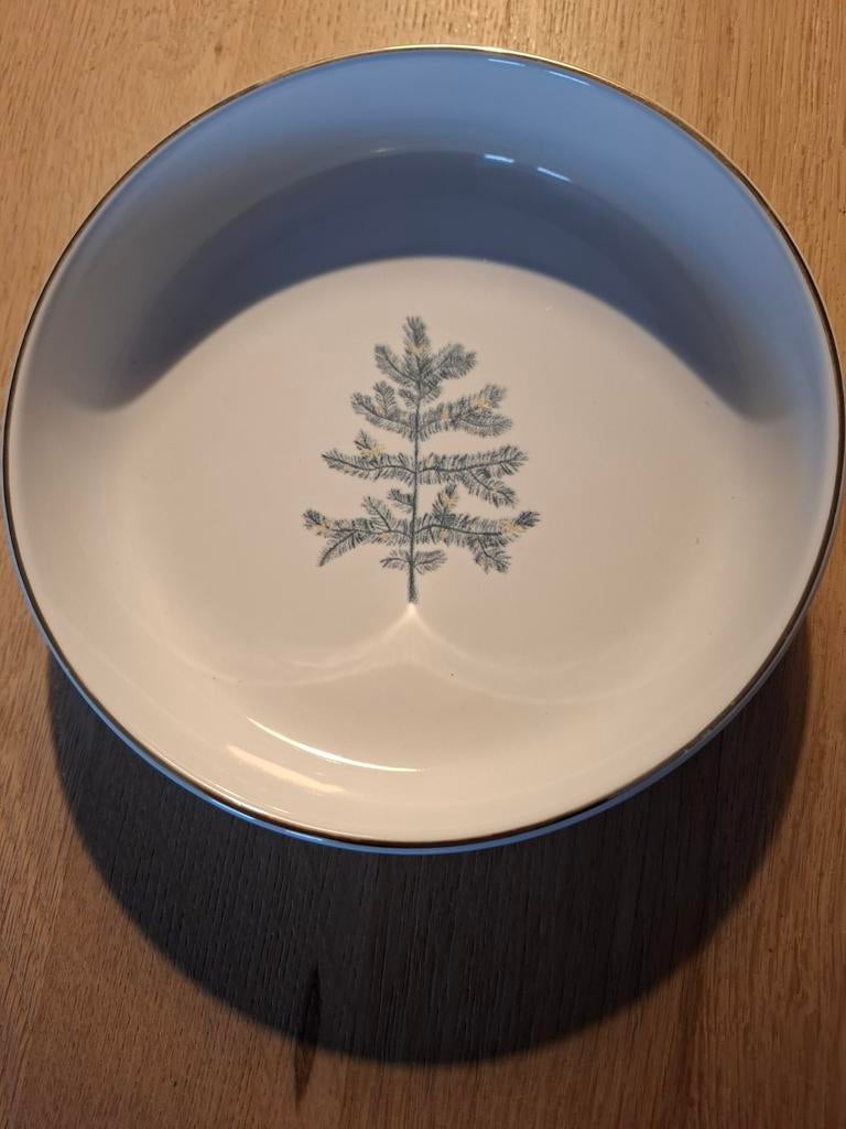 Kerstbord met kerstboom, Porselein of Keramiek, Schaal, Rond, Ophalen of Verzenden