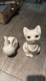 Vintage  poes en konijn  beeldjes, Antiek en Kunst, Antiek | Keramiek en Aardewerk, Ophalen
