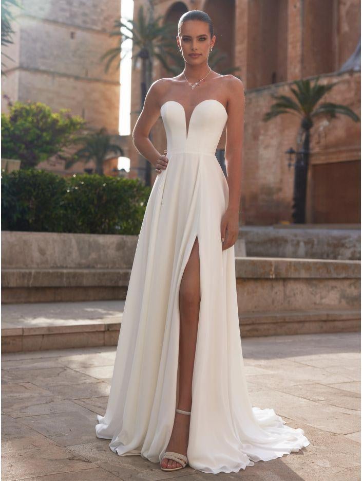 Nieuw, trouwjurk, Bianco Evento, Simona, ivoor, S t/m 5XL, Ophalen, Trouwjurk, Wit, Bianco Evento