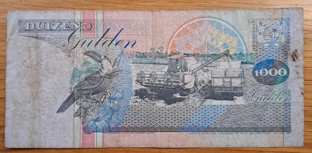 81# Suriname 1000 Gulden 1993 P141, Ophalen of Verzenden, Zuid-Amerika