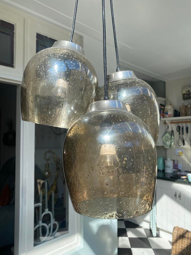 Rivièra Maison Rue de Temple Triple hanglamp, Huis en Inrichting, Ophalen, Zo goed als nieuw, Glas, 75 cm of meer