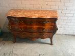 Antieke commode met marmeren blad en bronzen beslag, Ophalen, Gebruikt, 100 tot 150 cm, Met lade(s)