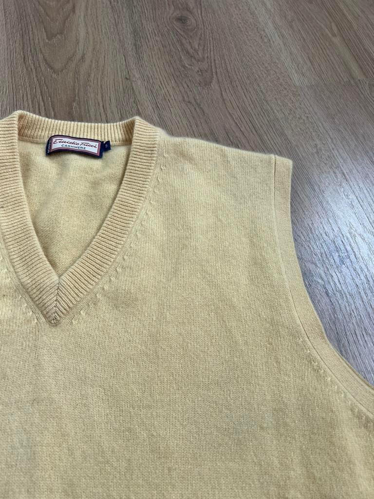 Emidio tucci spencer cashmere geel pastel 5, Geel, Maat 56/58 (XL), Ophalen of Verzenden, Zo goed als nieuw