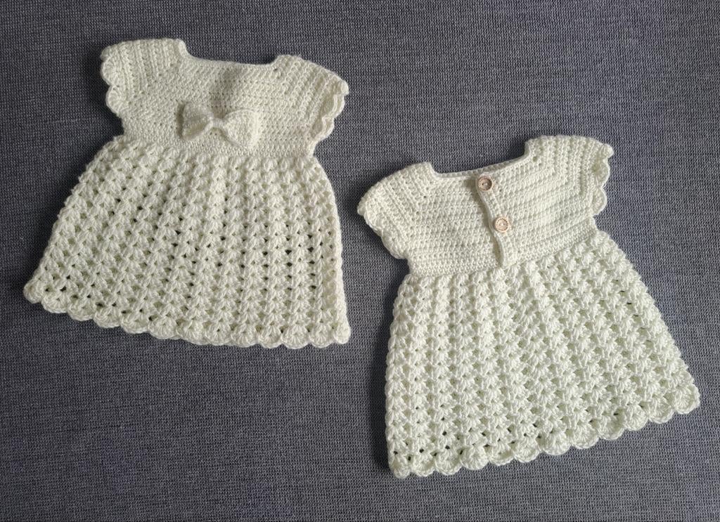 Roomwitte babyjurkjes ( setje )voor een tweeling. Maat 50-56, Ophalen of Verzenden, Nieuw, Meisje, Jurkje of Rokje