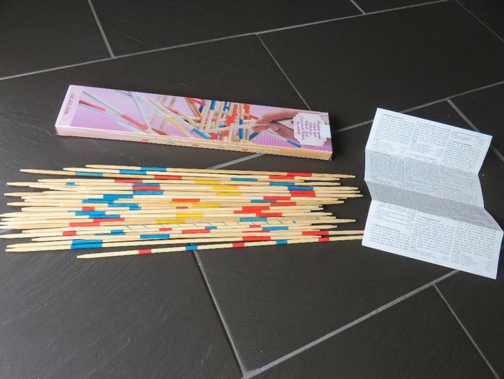 Reuzen mikado, houten stokken van 43cm lang., Hobby en Vrije tijd, Gezelschapsspellen | Overige, Zo goed als nieuw, Ophalen of Verzenden