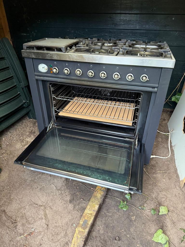 Boretti 6-pits gasfornuis met oven, Witgoed en Apparatuur, Ophalen, Gebruikt, 60 cm of meer, Grill